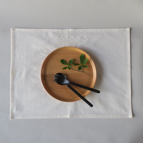 《メール便可》《ラッピング可》【亀田縞】ランチョンマット　無地/ホワイト