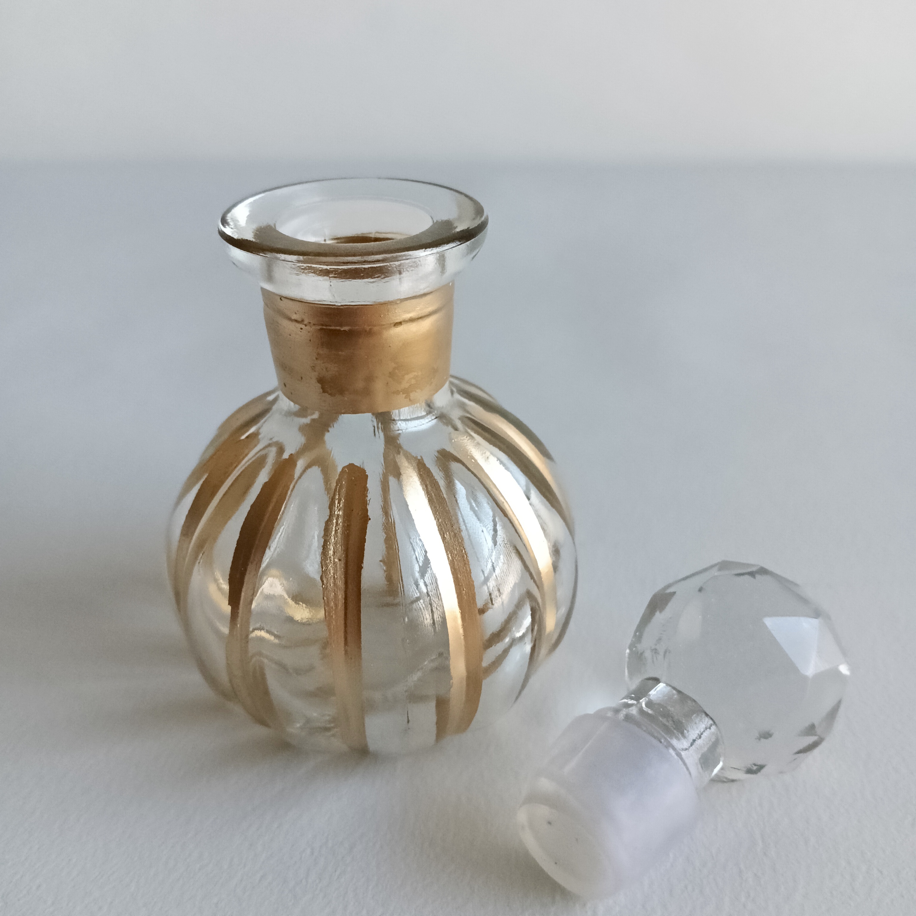 【吹きガラス】香水瓶/フラワーベース　ゴールド