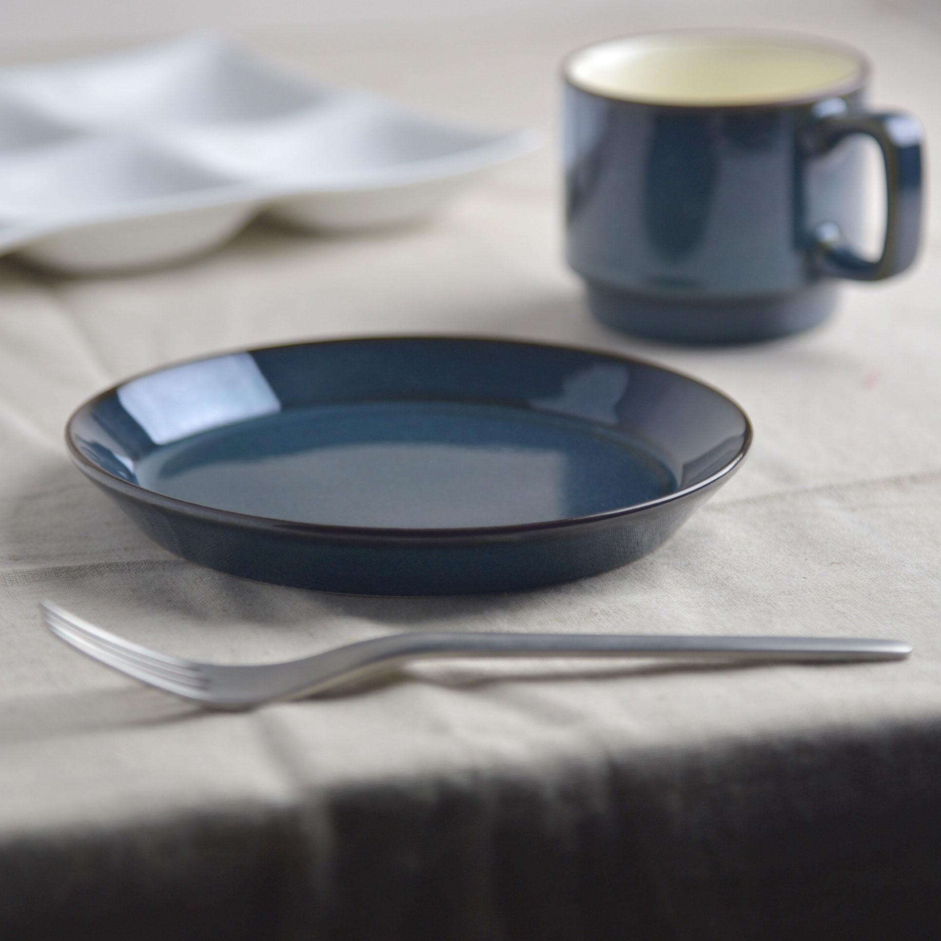 【美濃焼】ブルー　丸プレート/S