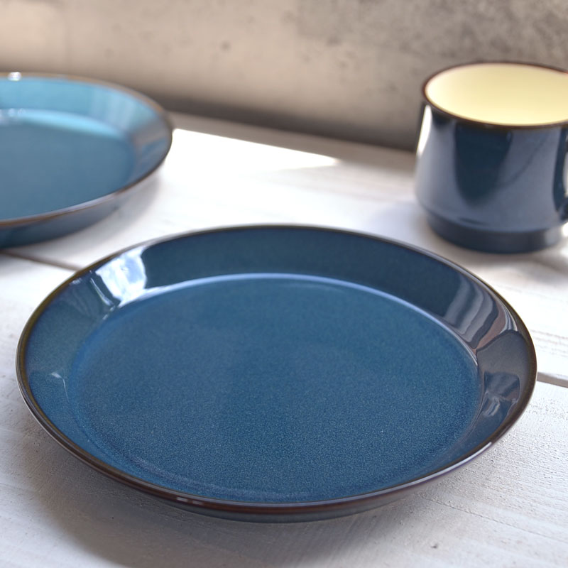 【美濃焼】ブルー　丸プレート/M