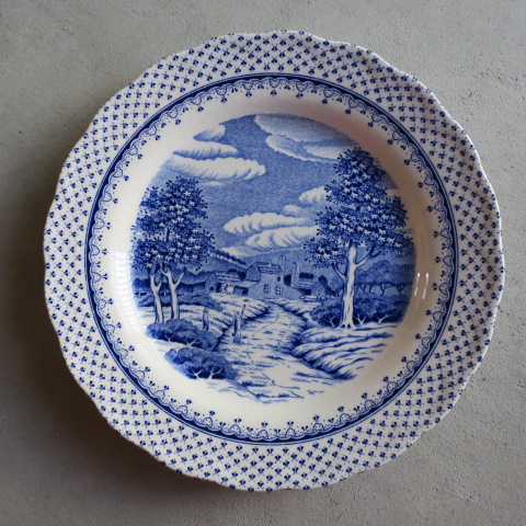 【Vintage/ヴィンテージ】NIKKO ケーキプレート/ライトブルー