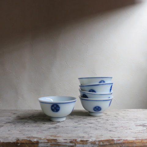 【Vintage/ヴィンテージ】印判/お猪口５個セット