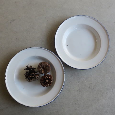 【Vintage/ヴィンテージ】ホーロー/プレート2枚セット