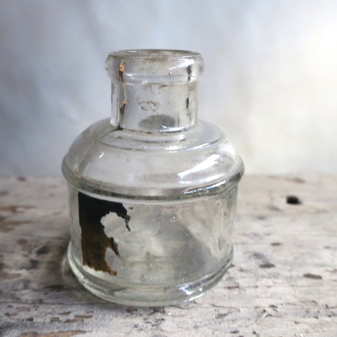 【Vintage/ヴィンテージ】ガラスインク瓶ミニ/フラワーベース　