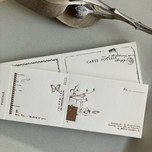 《メール便可》【ヨハク】 活版のチケット風メモ　nostalgy  bronze