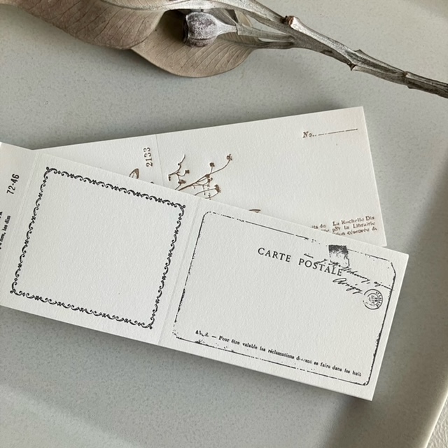 《メール便可》【ヨハク】 活版のチケット風メモ　letter black