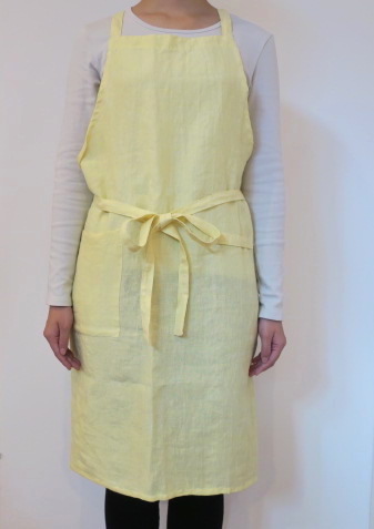 リネン麻100% | エプロン | イエロー | 『器と道具の店 BACIA BRANCA