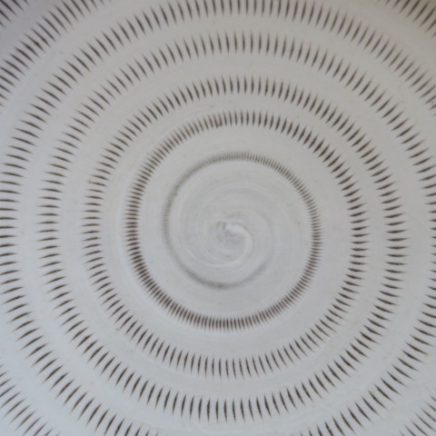 小石原焼 上鶴窯 | 6寸皿 ドット 飛びカンナ | 『器と道具の店 BACIA