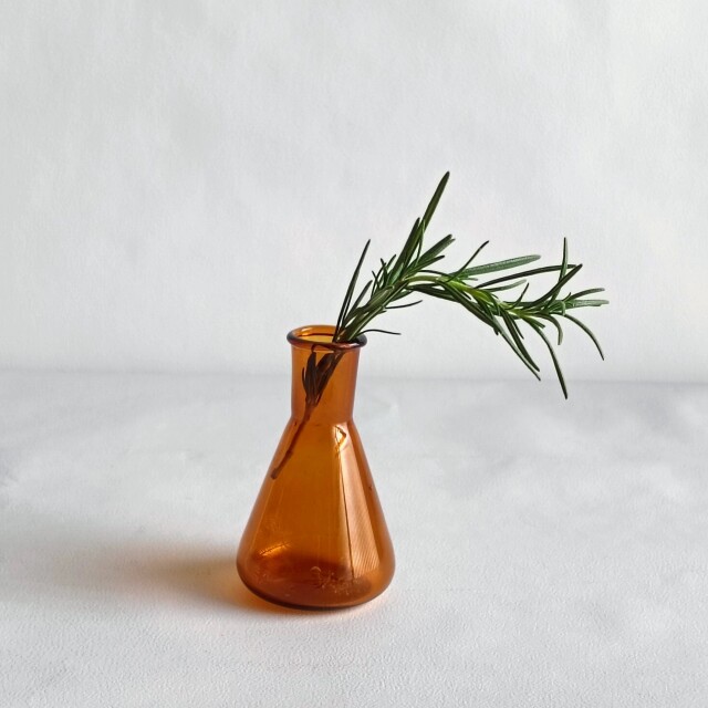昭和レトロ | アンバー | 琥珀 |三角フラスコ | (8.7cm） | 『器と道具