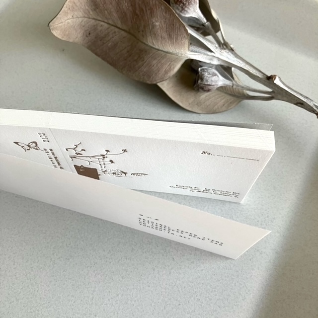 ヨハク | 活版のチケット風メモ | 『器と道具の店 BACIA BRANCA