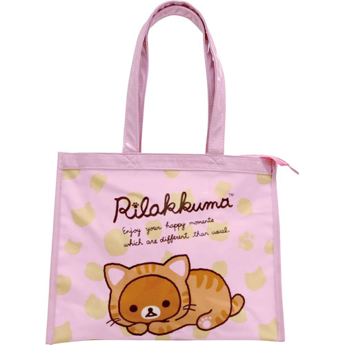 リラックマ　PVCビニールバッグシリーズ　レッスンバッグ（ピンク）