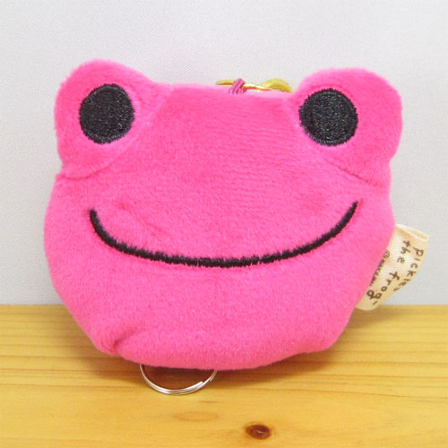 カエルのピクルス（かえるのピクルス）　リール付きキーマスコット（ピンク）