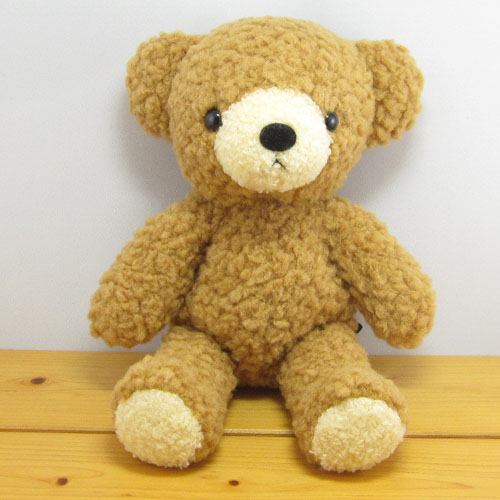 童心　日本製オリジナル　くまのぬいぐるみ　フカフカシリーズ　クマのフカフカNEW　Mサイズ　ブラウン