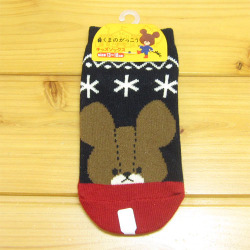 くまのがっこう　キッズソックス　スノー　ネイビー