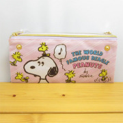 PEANUTS（ピーナッツ）　SNOOPY　スヌーピー　リバーシブルポーチ　ピンク／パープル