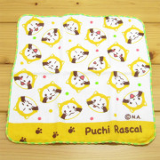 プチ世界名作劇場　あらいぐまラスカル　ガーゼハンカチ（プチラスカル顔オレンジ）