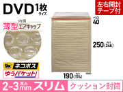 薄型【１箱（６００枚）】(＠14.63円) クッション封筒薄型エアキャップスリム（DVD1枚　茶色）ネコポス・クリックポスト・ゆうパケット・定形外郵便対応【振込・代引pt３％】