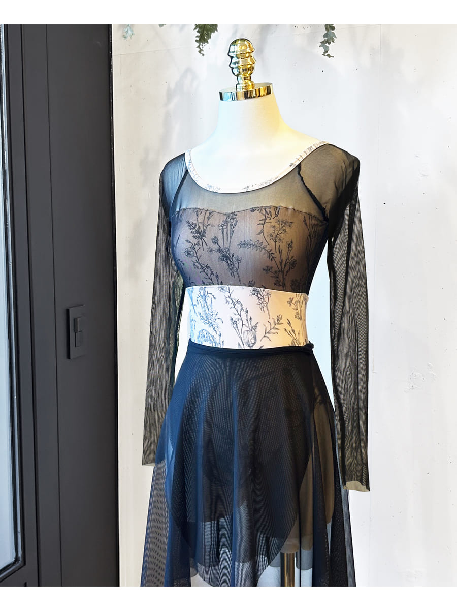 abbyバレエレオタード＞ジゼル・フラワー柄レオタード｜バレエウェア