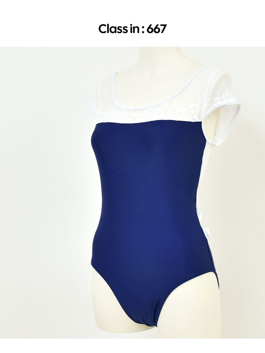 Class in レオタード　白 ClassIn（クラスイン）ピンクレース・オーバータンクレオタード