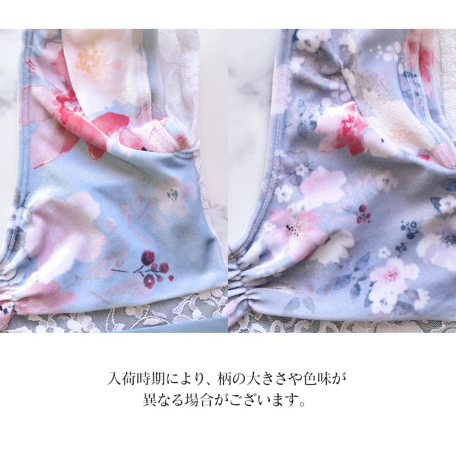ClassIn（クラスイン）＞半袖フラワー柄ベルベッドレオタード