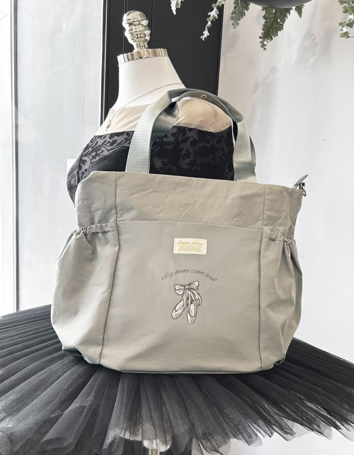 ＜abbyオリジナル・バレエ雑貨＞洗えるナイロン fuwari 2WAY A4バレエトートバッグ