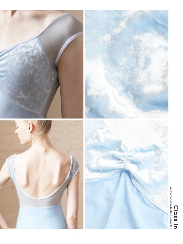 ClassIn（クラスイン）スカイブルー・クラッシュベルベットレオタード