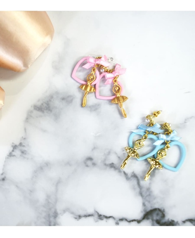 グッズ・雑貨＞バレリーナハートイヤリング/ピアス｜バレエウェア