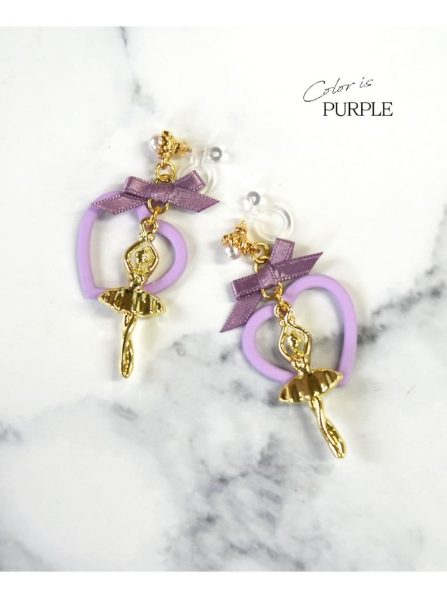 グッズ・雑貨＞バレリーナハートイヤリング/ピアス｜バレエウェア