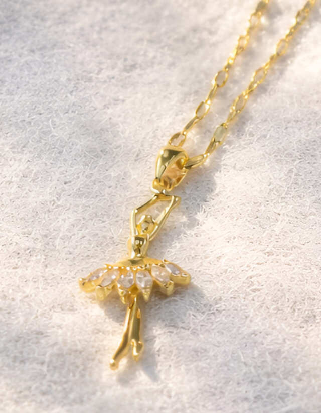 ラインストーンバレリーナネックレス ネックレス