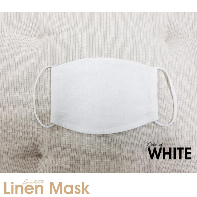 リネン100％繰り返し使える立体子供用マスク 10枚までメール便可