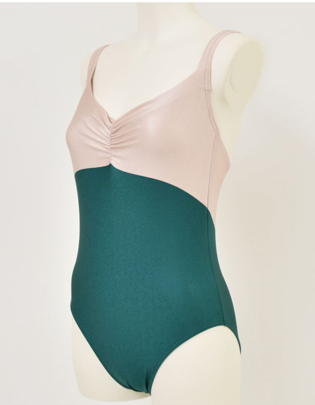 【新色＆バイカラー】大人サイズ 左右木健一監修・オリジナル切り替えリッチギャザーレオタード 　