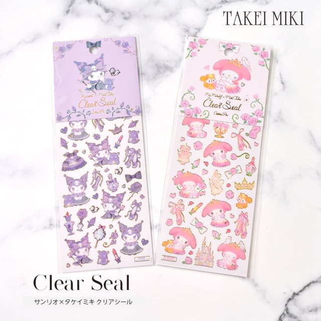 ＜バレエ・雑貨・文具＞サンリオ×MikiTakei（たけいみき）・クリアーシール（US-15625・US-15626）5点までメール便可