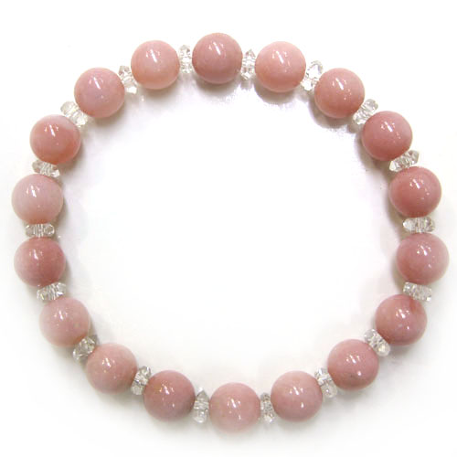 ピンクオパール＋天然カット水晶8mm＋カット水晶 18セット