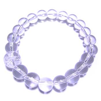 手彫り龍入り天然水晶ブレスレット12mmの龍入り水晶＋10mm水晶 x 18個 (Mサイズ)