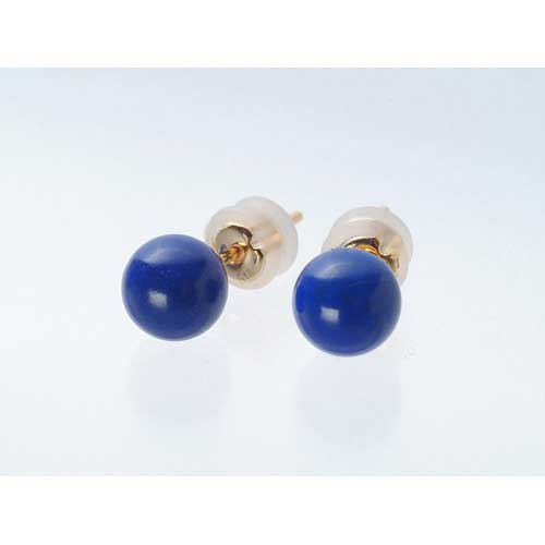 3Aラピスラズリー１８Kピアス６ミリ玉