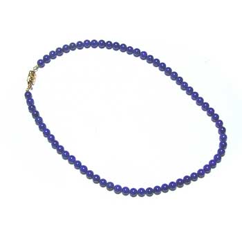 AAA級ラピスラズリネックレス8mm x 54個ゴールドメッキ金具