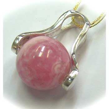 AA＋＋級ロードクロサイト玉ペンダントトップ 12mm玉 シルバー加工