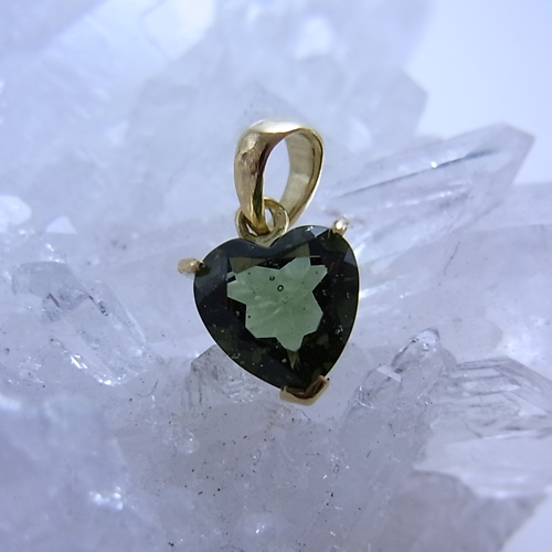 オーラライト23 ＋ モルダバイト　ハート型18K　モルダバイト（後付）