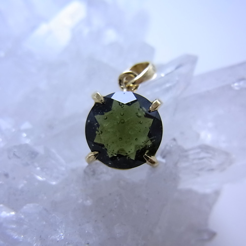 オーラライト23 ＋ モルダバイト　ラウンド型18K　モルダバイト（後付）