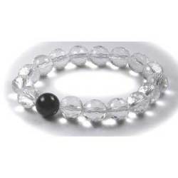 ダイヤカット水晶＆AA級アメジスト12mmのダイヤカット水晶を１４個に最高級アメジスト(12mm)を１玉