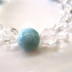 SA＋ラリマー１玉１０ミリ+天然水晶スターカット１０ミリ　Ｓサイズ