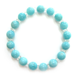 ペルー産　アマゾナイトブレスレット（カット水晶入り）Sサイズ