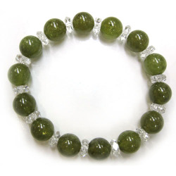 グリーンガーネット＋天然カット水晶10mm玉＋カット水晶 15セット