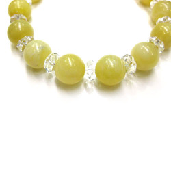 イエローオパール＋天然カット水晶 ブレスレット10mm＋カット水晶 14セット