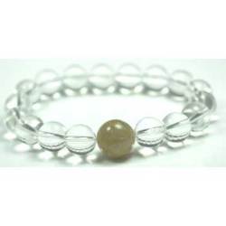 水晶＋ゴールドルチル 12mmのゴールドルチル 1個＋ 10mm天然水晶丸玉21個(LLサイズ)