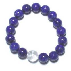 AAA級ラピスラズリ+手彫り上り龍水晶12mm x 18個（LLサイズ）+14mm水晶