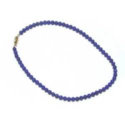 AAA級ラピスラズリネックレス8mm x 54個ゴールドメッキ金具