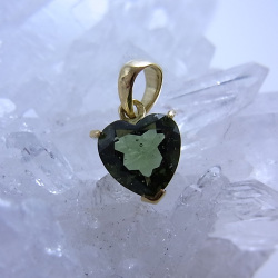 オーラライト23 ＋ モルダバイト　ハート型18K　モルダバイト（後付）