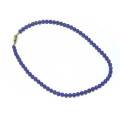 AAA級ラピスラズリネックレス8mm x 54個ゴールドメッキ金具