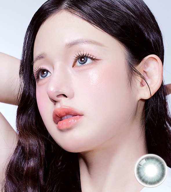 【1ヶ月/990円】韓国カラコン バービーアイ MEOW コショート グリーン  1箱2枚入 14.0mm 1month マンスリー 度あり 度なし 水光レンズ ナチュラル 高発色 人気 #OLOLA
